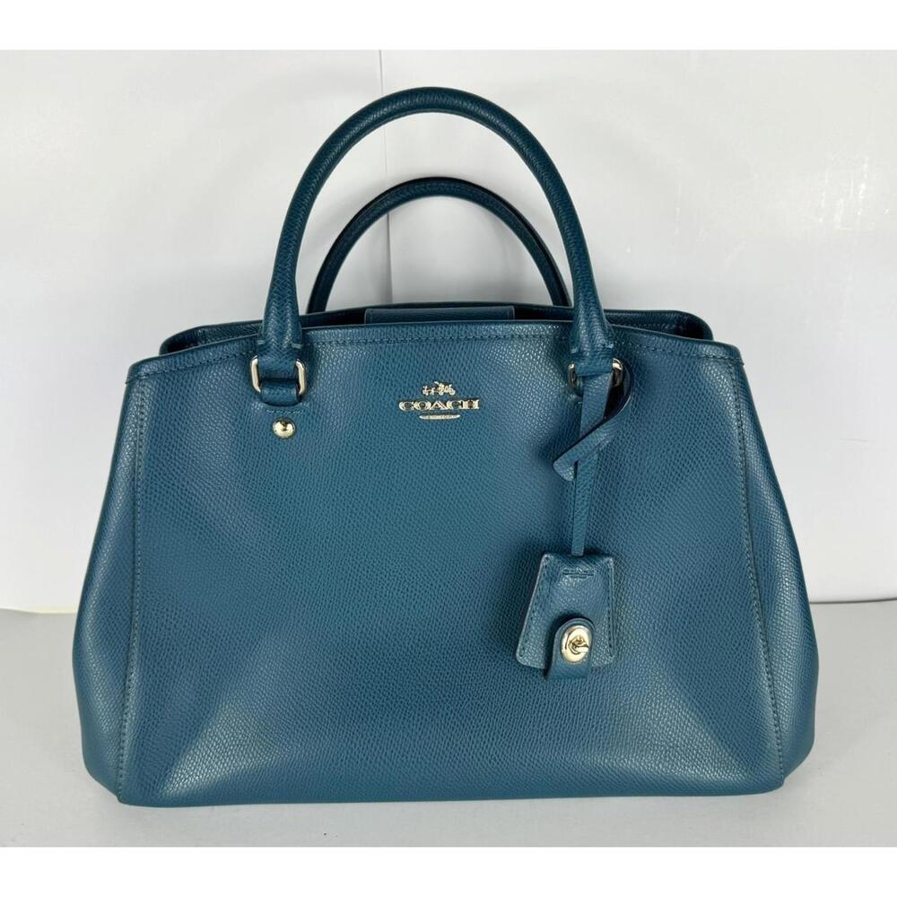 Coach Margot Leather Satchel Carryall Deep Turquoise